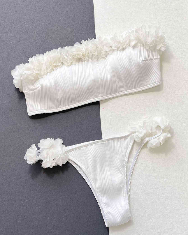 Applique Tie Back Two-Piece Bikini Set