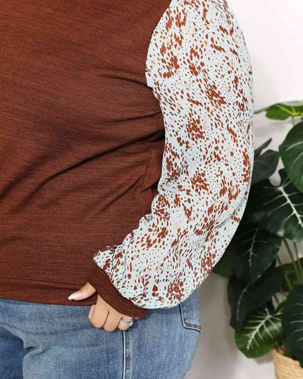And The Why  Full Size Foil Printed Sleeve Top
