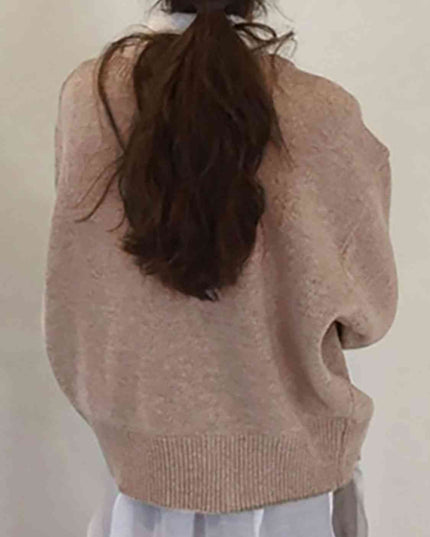 Dropped Shoulder Buttoned Cardigan