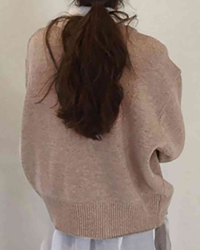 Dropped Shoulder Buttoned Cardigan