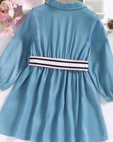 Half Button Long Sleeve Dress