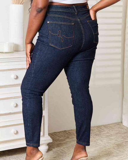Judy Blue Full Size High Waist Pocket Embroidered Skinny Jeans