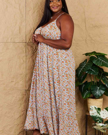 HEYSON Take Your Chances Full Size Floral Halter Neck Maxi Dress