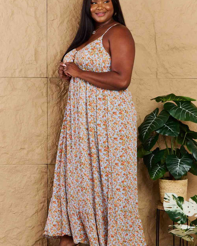 HEYSON Take Your Chances Full Size Floral Halter Neck Maxi Dress