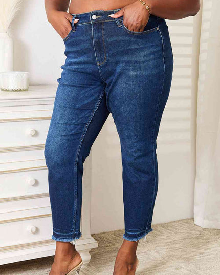Judy Blue Full Size High Waist Released Hem Slit Jeans