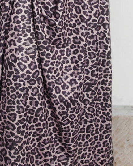 Leopard Round Neck Maxi Dress