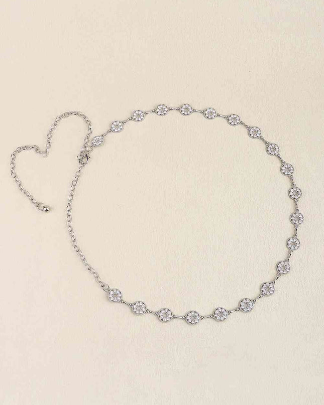 Rhinestone Decor Zinc Alloy Belt