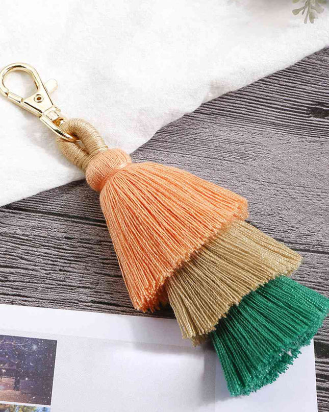 Layered Tassel Keychain