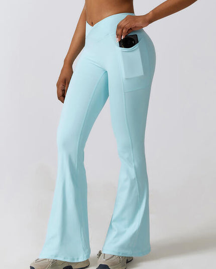 Flare Leg Active Pants with Pockets