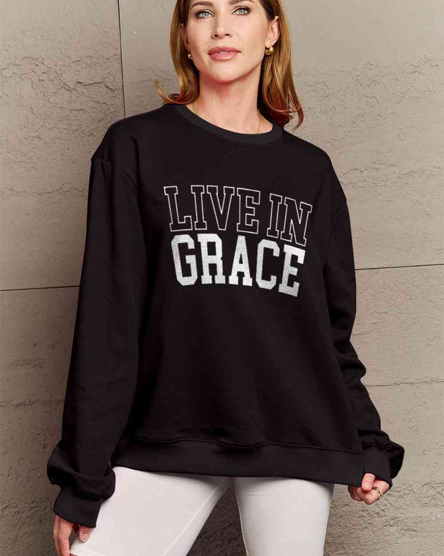 Simply Love Full Size LIVE IN GRACE Graphic Sweatshirt