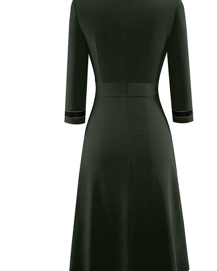 Round Neck Three-Quater Sleeve Dress