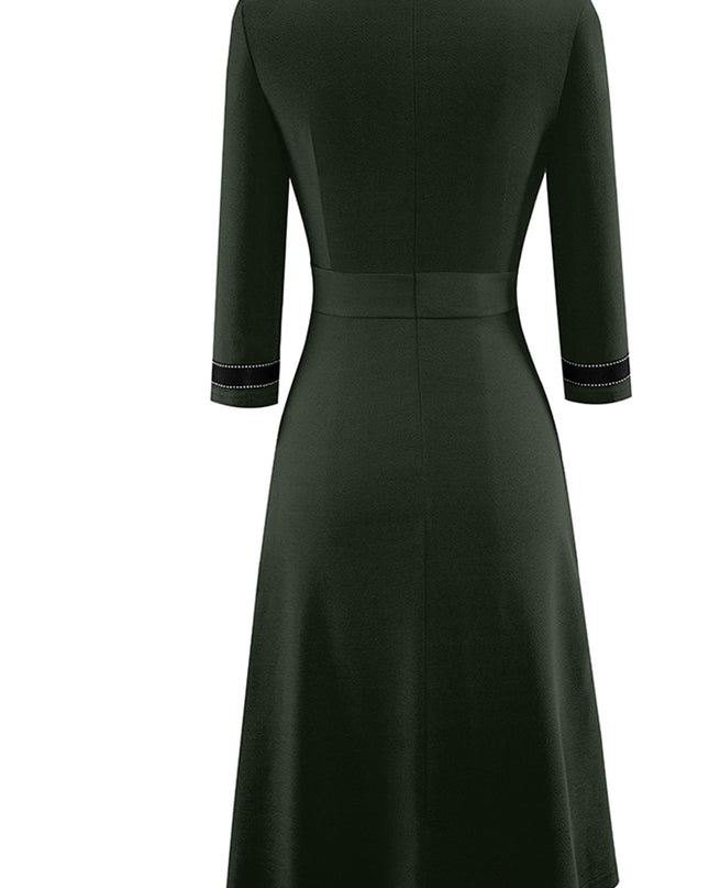 Round Neck Three-Quater Sleeve Dress