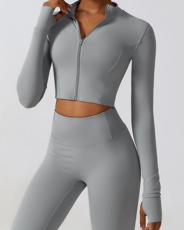 Zip-Up Long Sleeve Sports Top