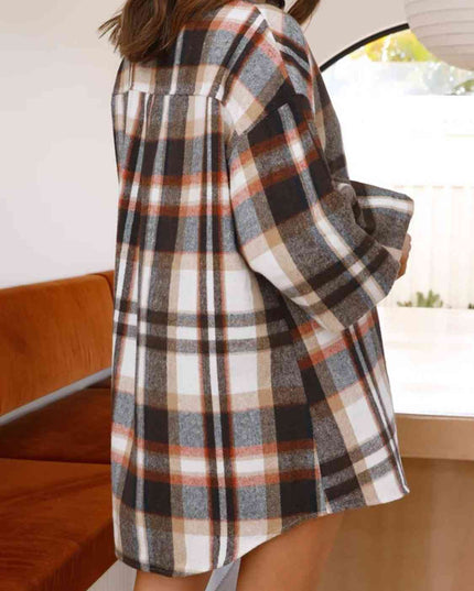 Plaid Lantern Sleeve Shirt