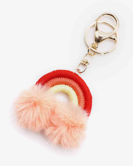 Assorted 4-Pack Rainbow Pom Pom Keychain