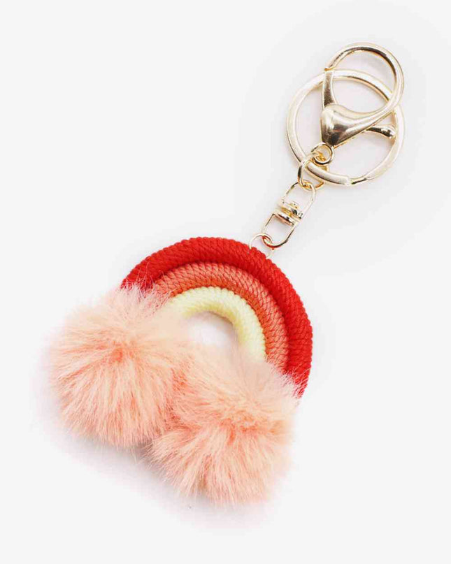 Assorted 4-Pack Rainbow Pom Pom Keychain