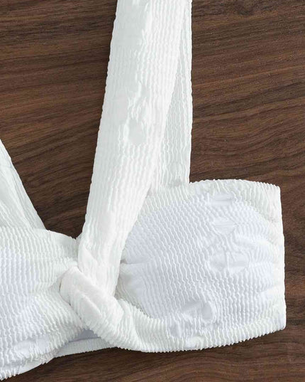 Textured Twisted Detail Bikini Set