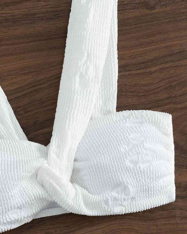 Textured Twisted Detail Bikini Set