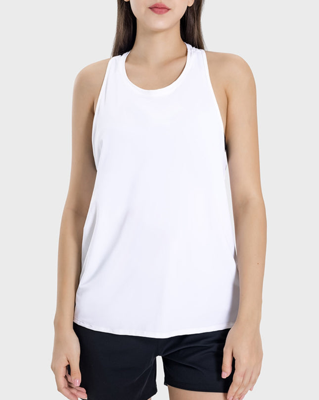 Round Neck Wide Strap Active Tank