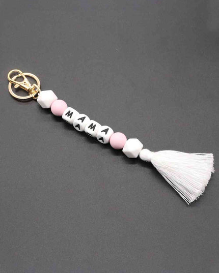 Assorted 2-Pack Mama Beaded Tassel Keychain