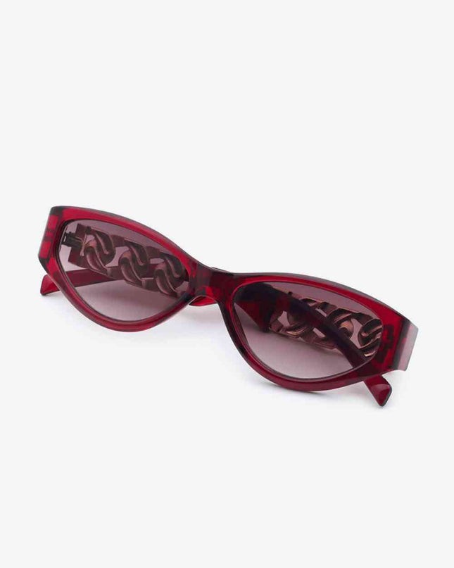 Chain Detail Temple Cat Eye Sunglasses