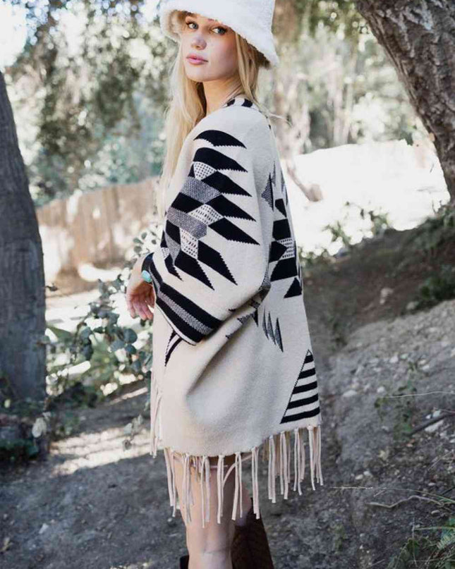Leto Muir Woods Geometric Print Cardigan