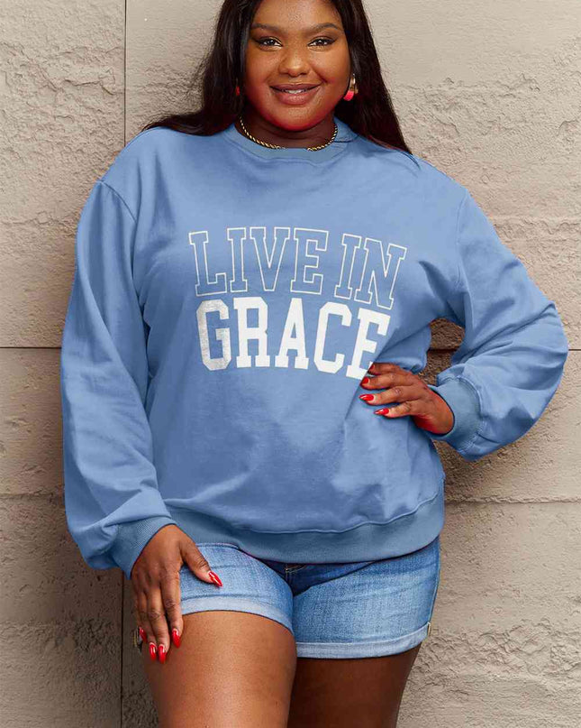Simply Love Full Size LIVE IN GRACE Graphic Sweatshirt