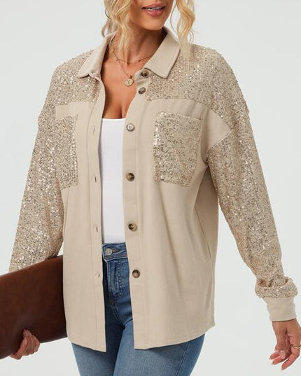 Sequin Long Sleeve Shirt