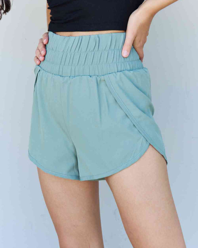 Ninexis Stay Active High Waistband Active Shorts in Pastel Blue