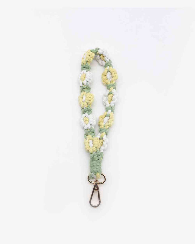 Assorted 4-Piece Macrame Flower Keychain