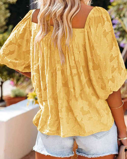 Square Neck Puff Sleeve Blouse
