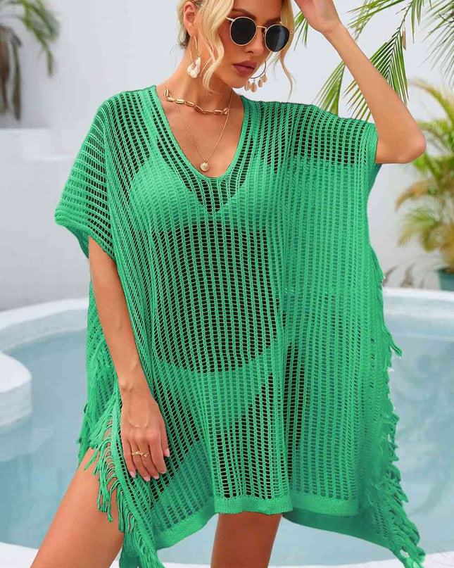 Fringe Trim Openwork Cover Up