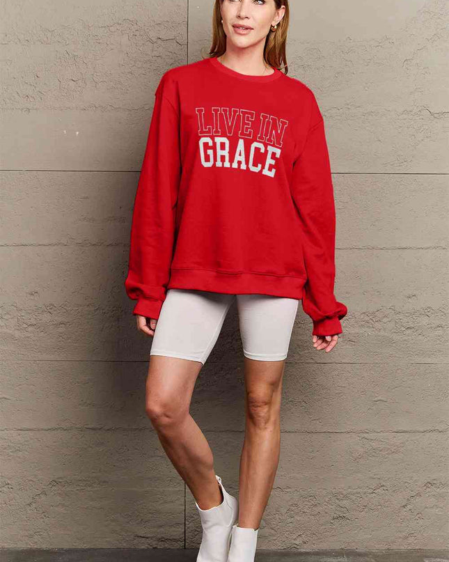 Simply Love Full Size LIVE IN GRACE Graphic Sweatshirt