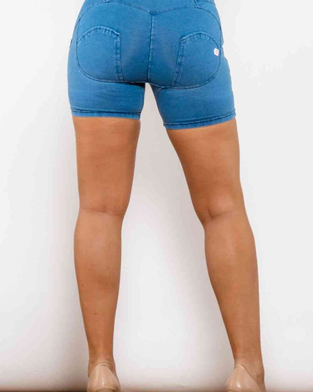 Full Size Buttoned Skinny Denim Shorts