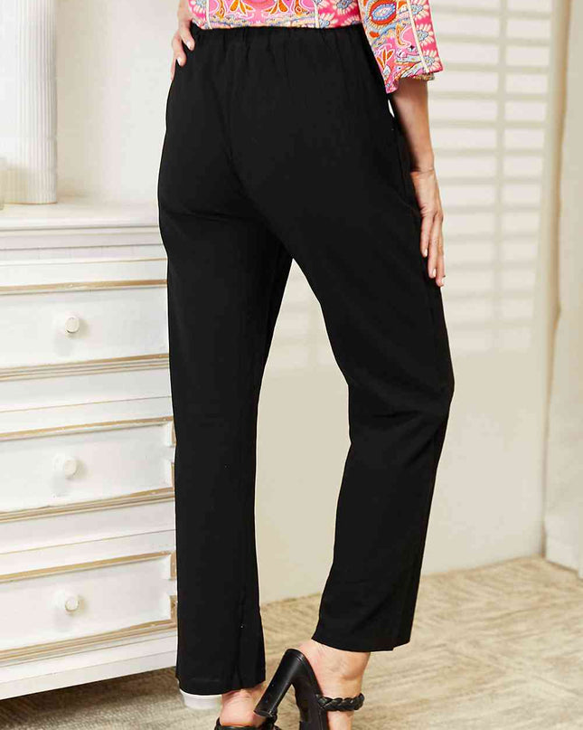 Double Take Pull-On Pants with Pockets