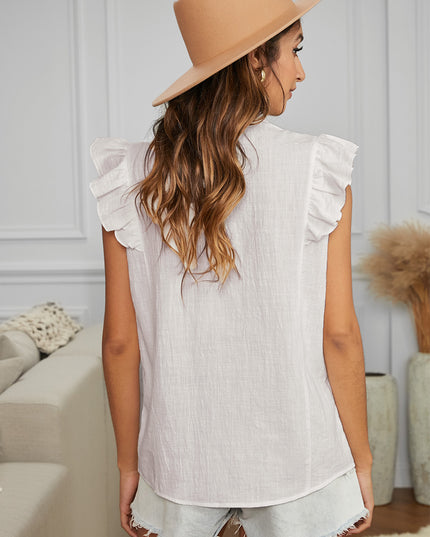 Flutter Sleeve Button Front Shirt