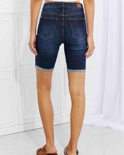 Judy Blue Lucy High Rise Patch Bermuda Shorts