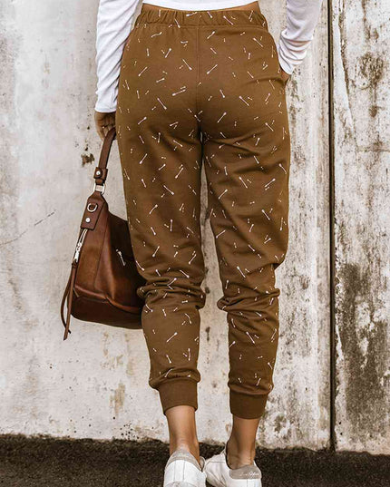 Arrow Print Elastic Waist Joggers