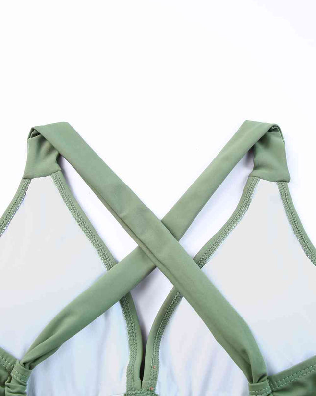 Tie Back Sleeveless Swim Dress and Bottoms Set