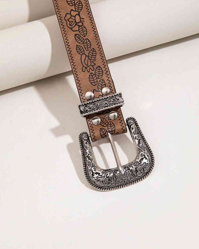 Floral PU Leather Belt