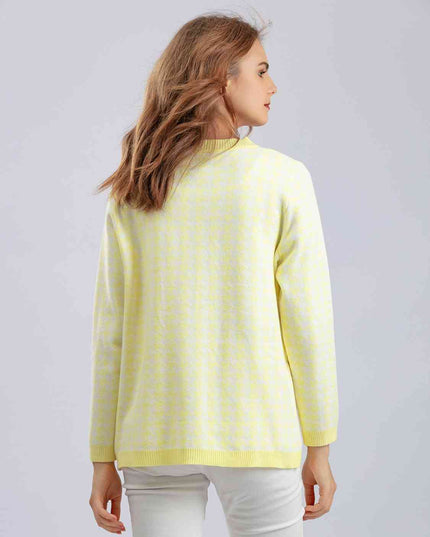 Houndstooth Button Down Cardigan