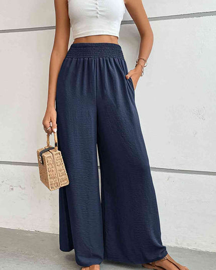 Wide Waistband Relax Fit Long Pants