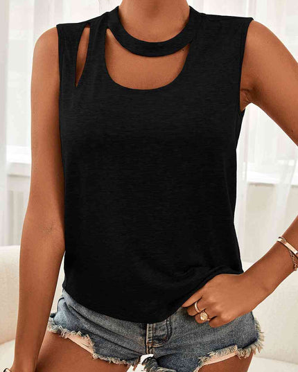 Cutout Sleeveless Top