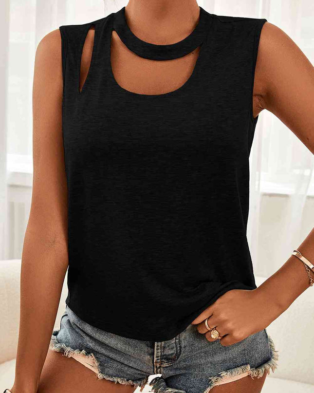 Cutout Sleeveless Top