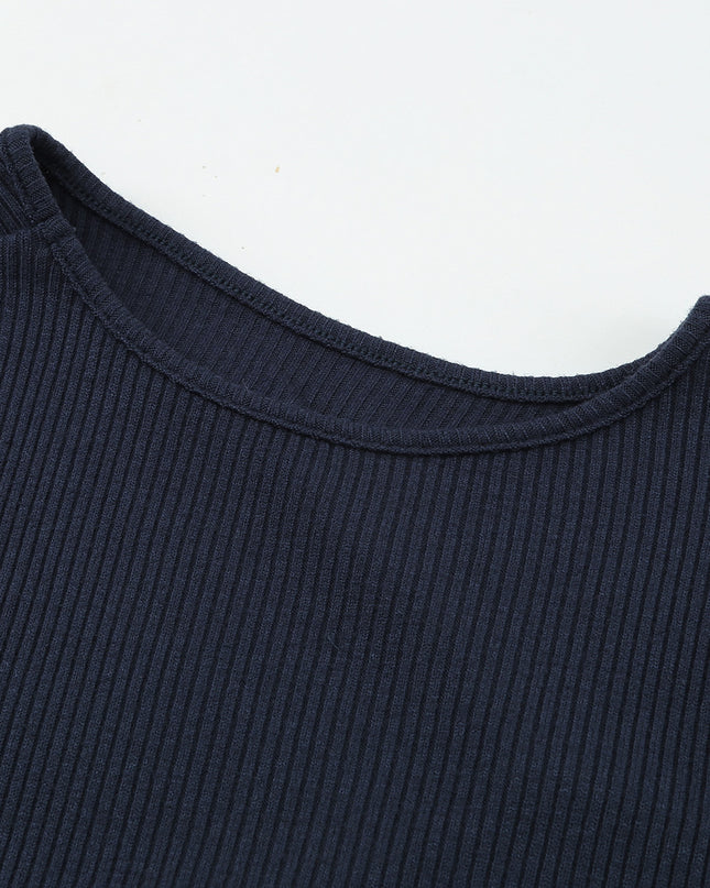 Cutout One-Shoulder Ribbed Top