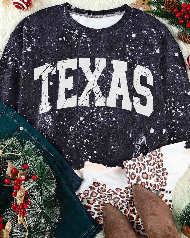 TEXAS Graphic Leopard Sweatshirt