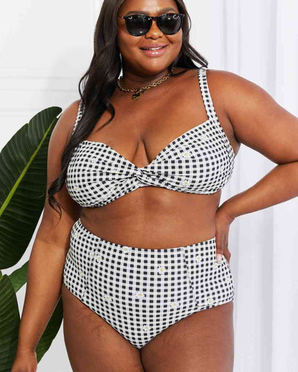Marina West Swim Take A Dip Twist High-Rise Bikini in Black