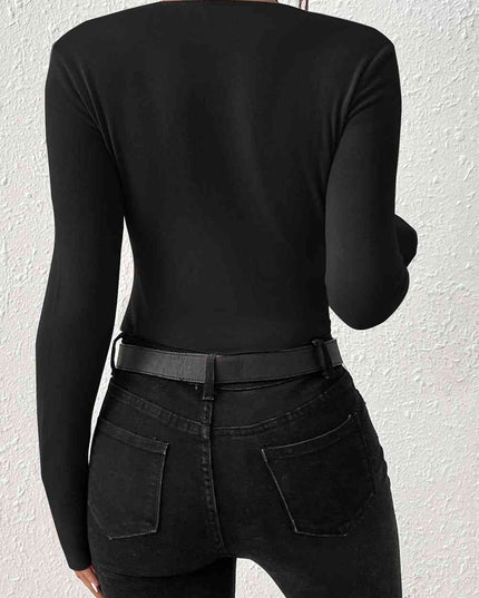 Scoop Neck Long Sleeve Bodysuit