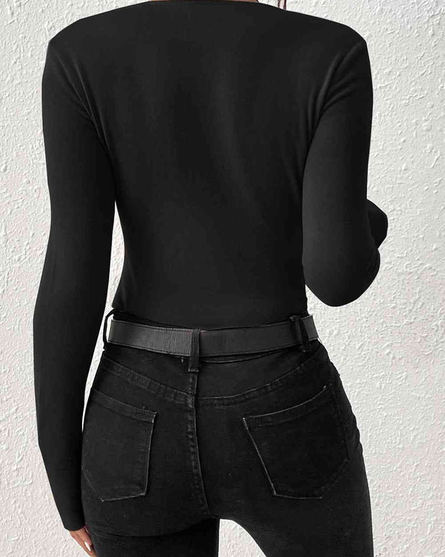Scoop Neck Long Sleeve Bodysuit