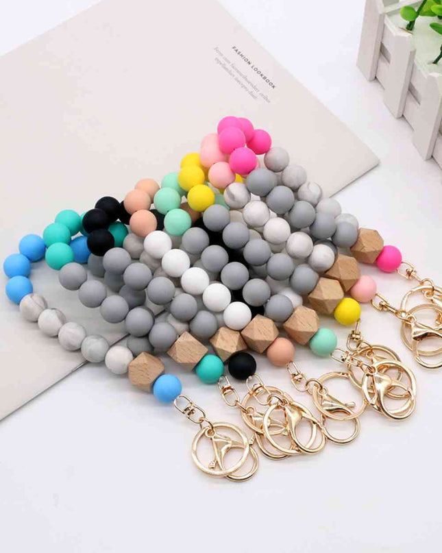 Assorted 2-Pack Multicolored Beaded Wristlet Keychain